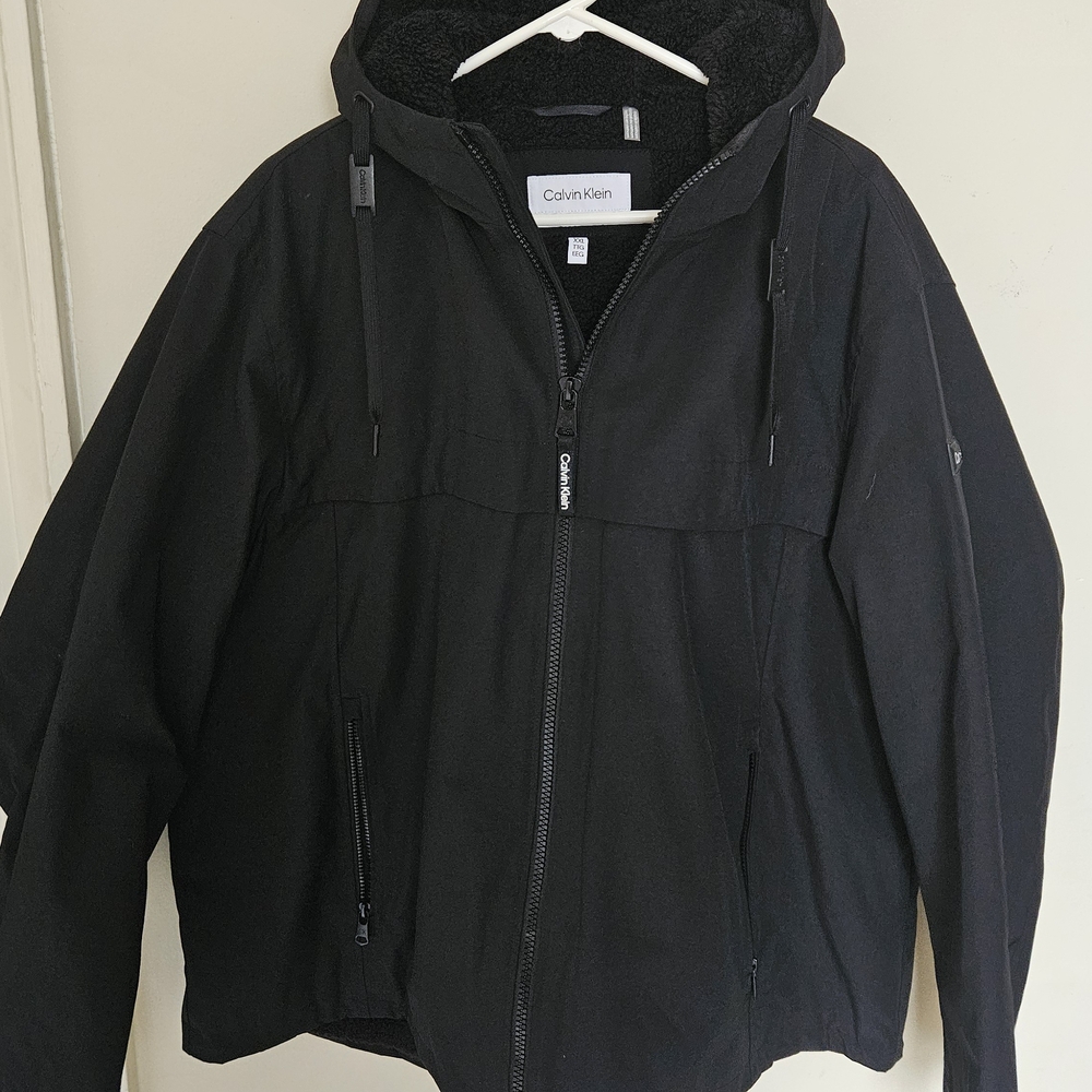Calvin Klein Men's Black Hooded Ski Jacket